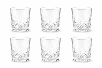 Diamond Glass Tumbler Set – 300ml (6 Pieces)