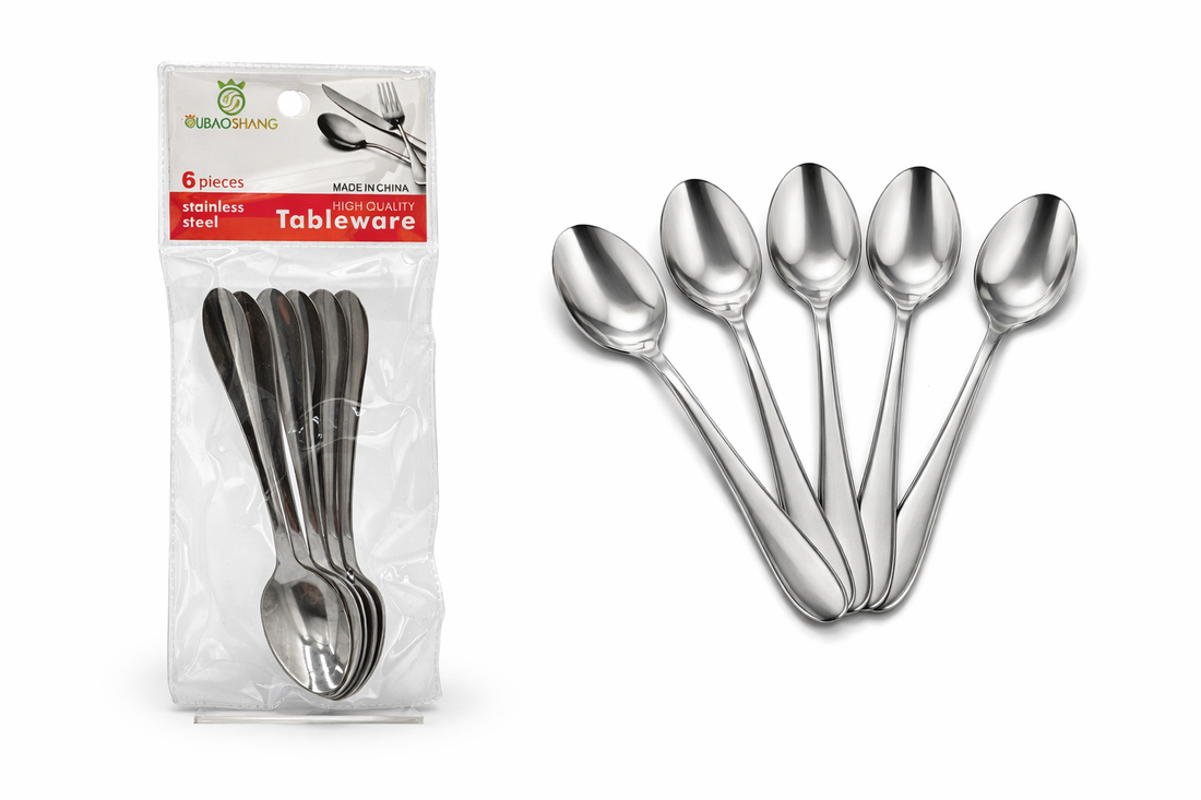 Stainless Steel Teaspoon Set – 15cm (6 Pieces)