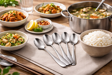 Stainless Steel Tablespoon Set – 20cm (6 Pieces)