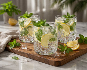 Diamond Cut Glass Tumbler Set – 3 Pieces