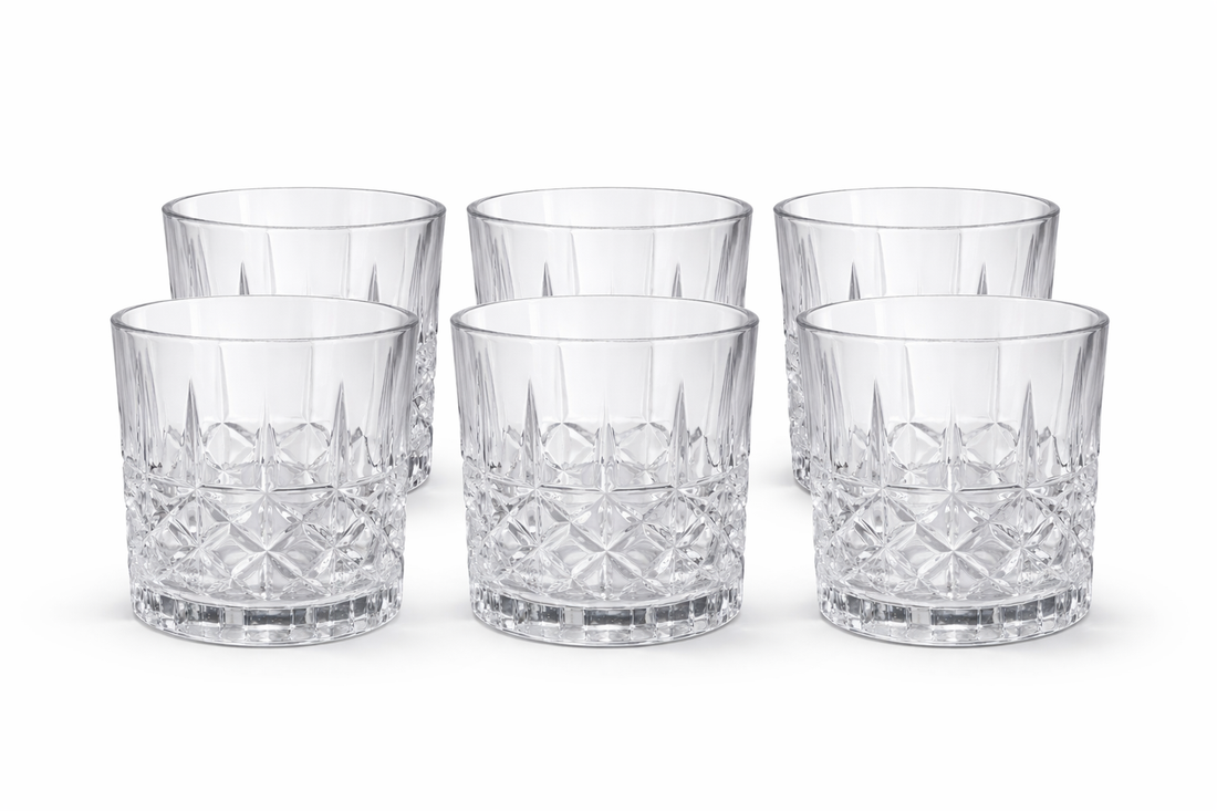 Diamond Cut Cocktail Glass Set – 6 Pieces