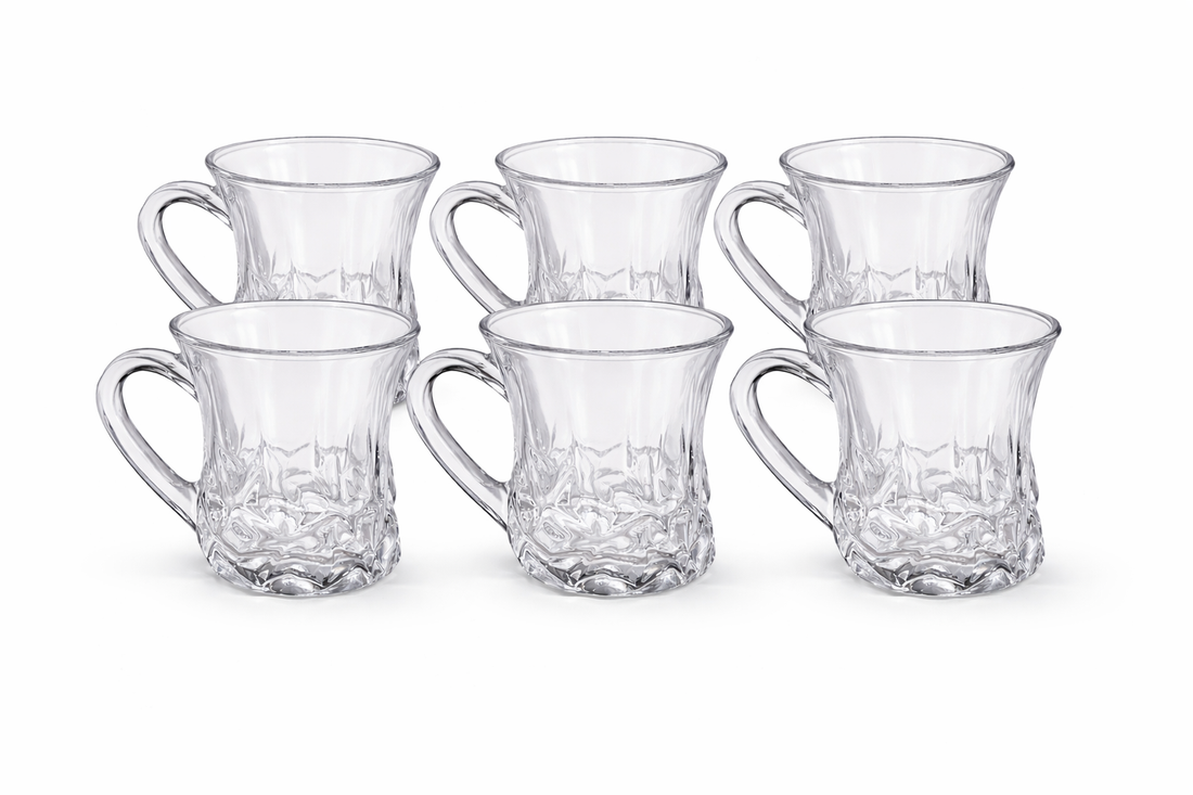 Diamond Cut Arabic Tea Cups – 6 Piece Hosting Set