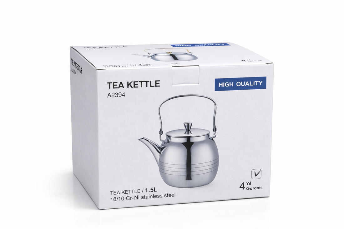 Modern Stainless Steel Tea Kettle – 1.5L (Model A2394)