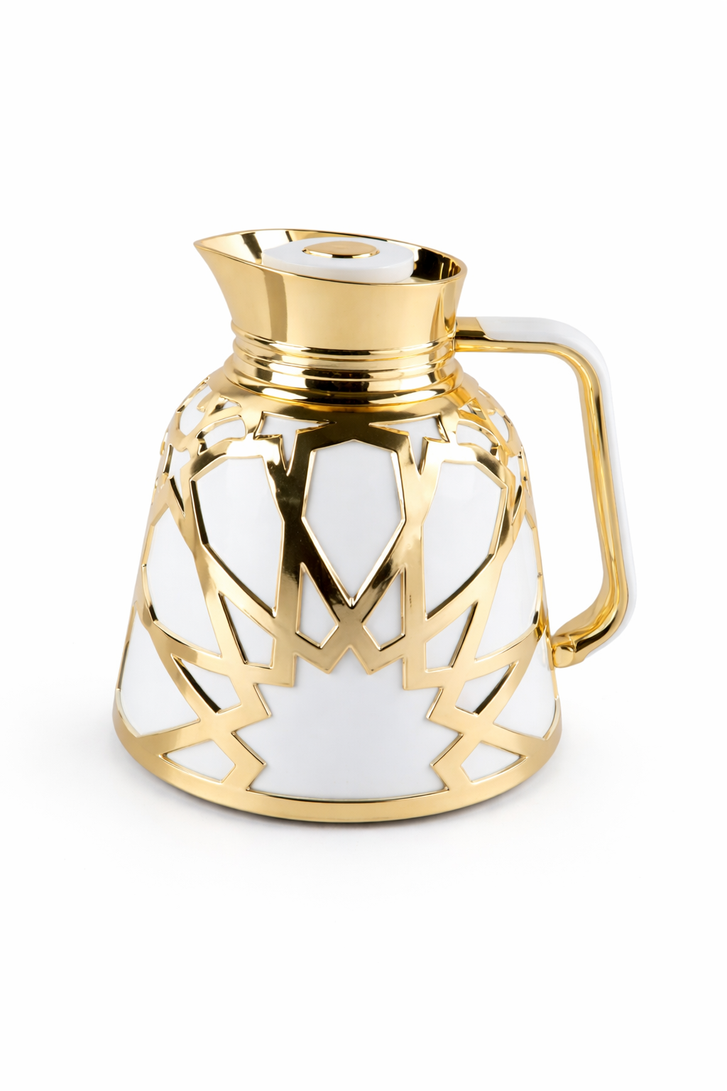Royal Vacuum Flask – White & Gold Edition (1L)