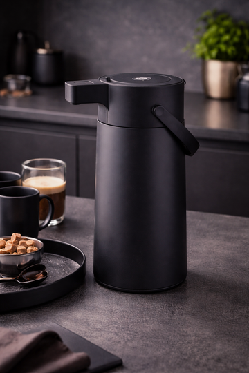 6 PCS Carton. Pump Vacuum Flask – Black (2.5L)