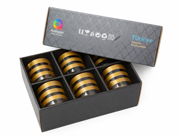 Aydogan Gold Line Glass Tumbler Set (6PCS)
