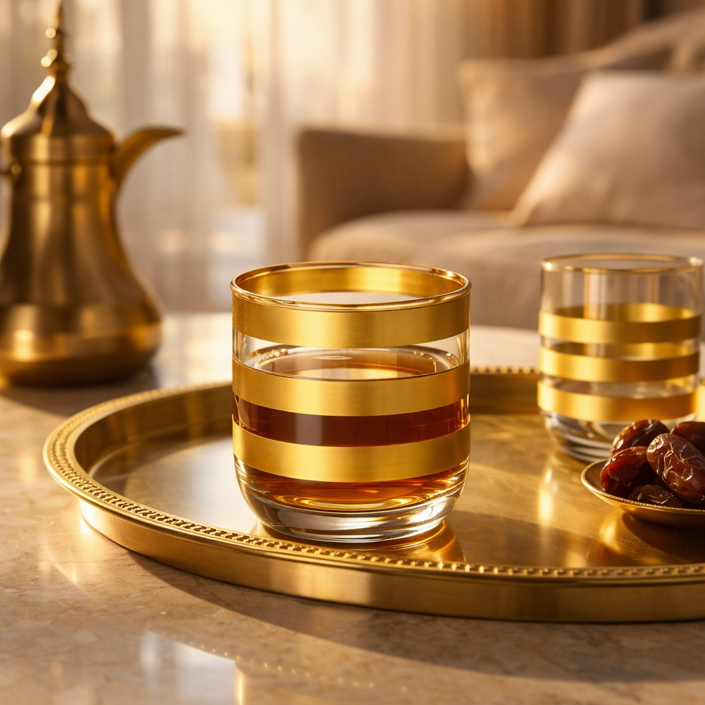 Aydogan Gold Line Glass Tumbler Set (6PCS)