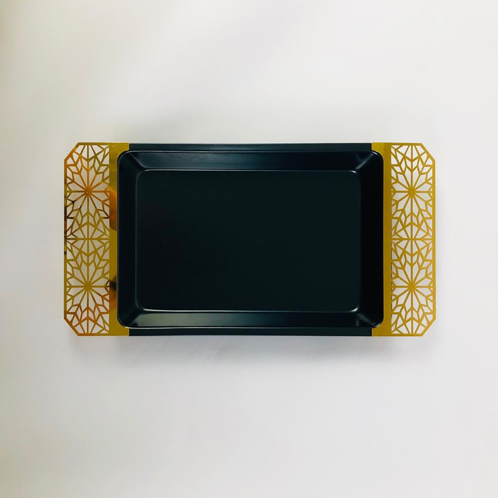 Alhambra Luxe Serving Tray – Black & Gold Elegance
(Small)