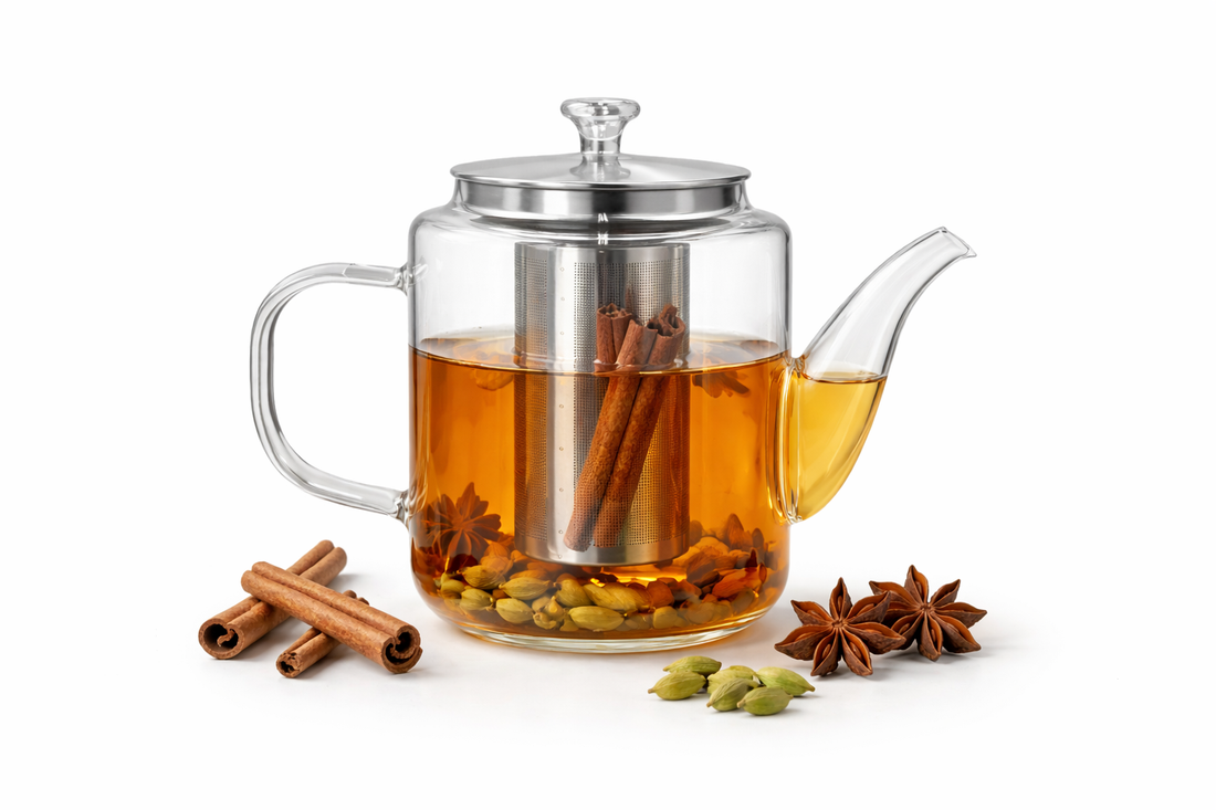 Borosilicate Glass Teapot – 1000ml with Stainless Steel Lid & Infuser