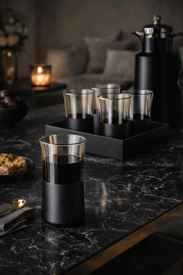 Mono Tall Glass – Black Base (Set of 6)