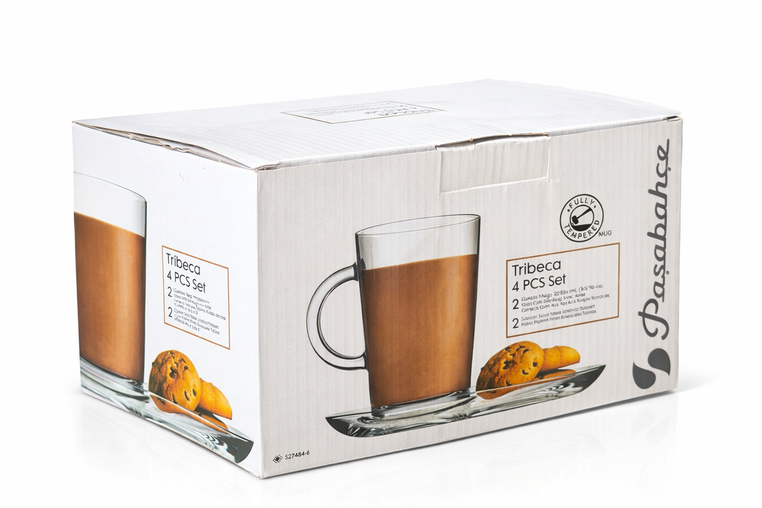 Tribeca Glass Mug Set – Classic Clear (4 Pieces) set of 2