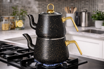 Evident Tea Set – Granite Gold Edition (4 Piece Çaydanlık)