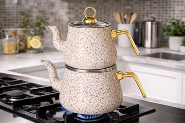 Evident Tea Set – Sand Gold Edition (4 Piece Çaydanlık)