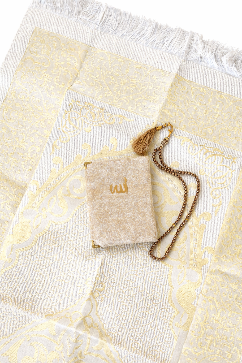 Noor Gift Set – Luxury Gold/Beige Prayer Collection (3 Piece Set)