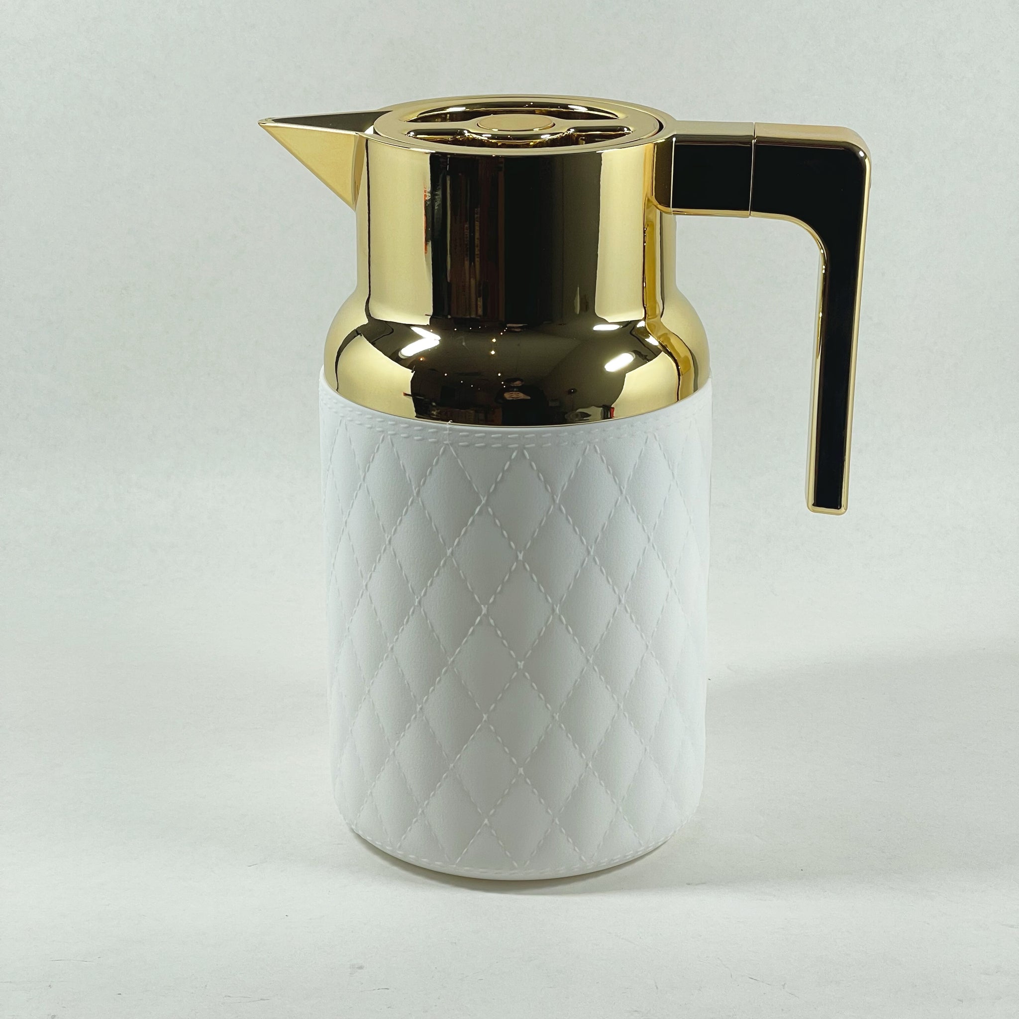 KANZ Mira – Quilted Flask (White & Gold, 1L)