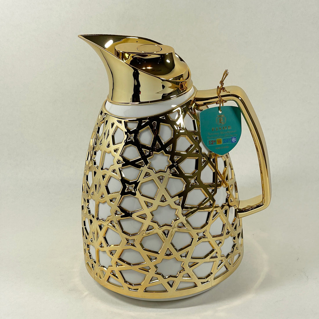 Kanz – Signature Geometric Flask (1L White & Gold)