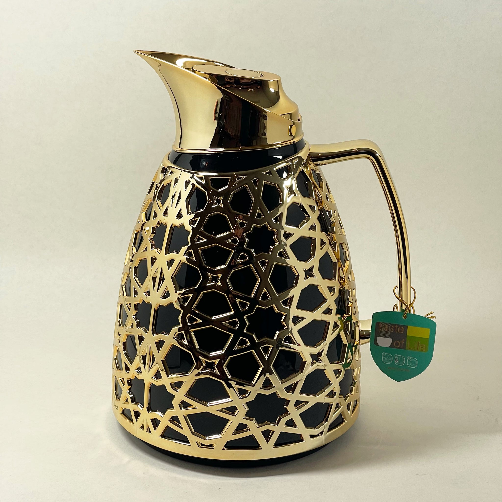 Kanz – Signature Geometric Flask (1L Black & Gold)