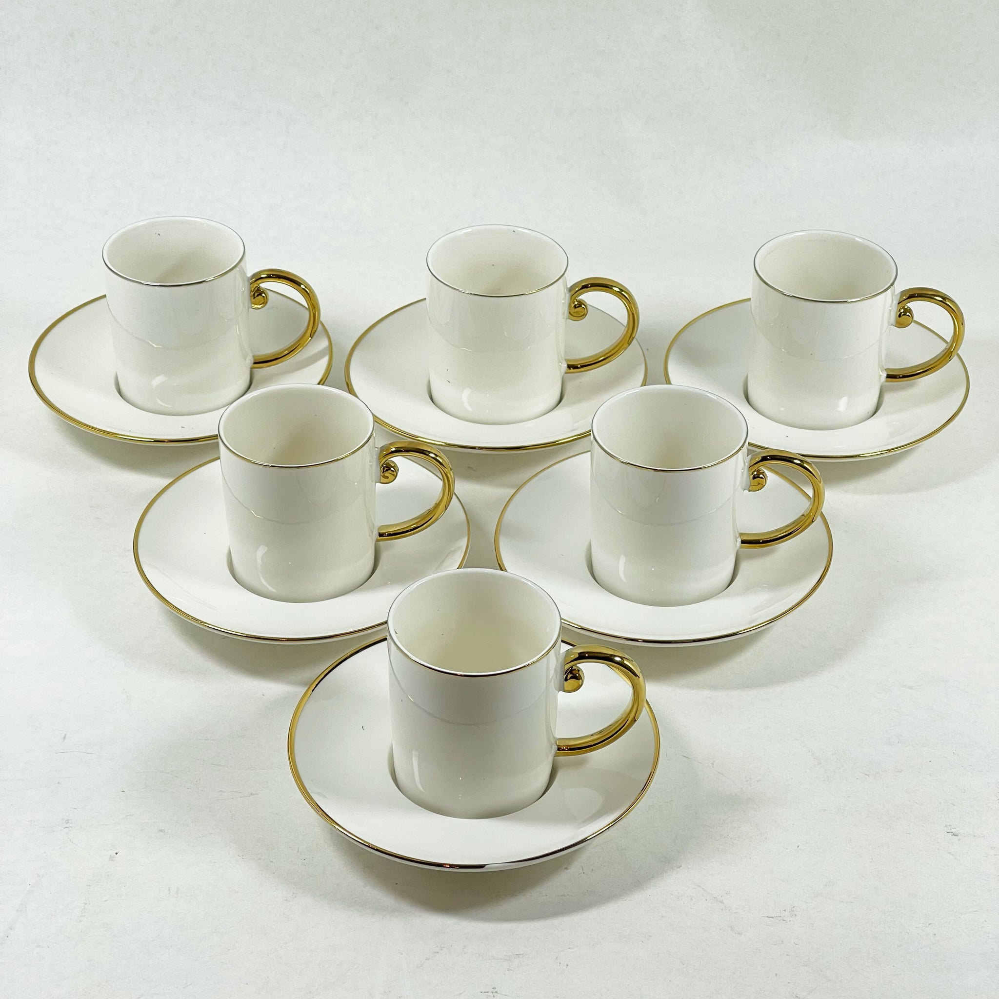 Luna Blanc – Porcelain Coffee Cup & Saucer Set (6 pcs)