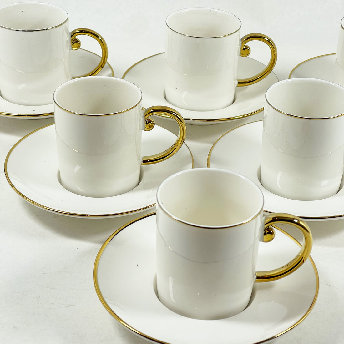 Luna Blanc – Porcelain Coffee Cup & Saucer Set (6 pcs)