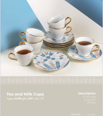 Amal Blue Tea And Milk Cups