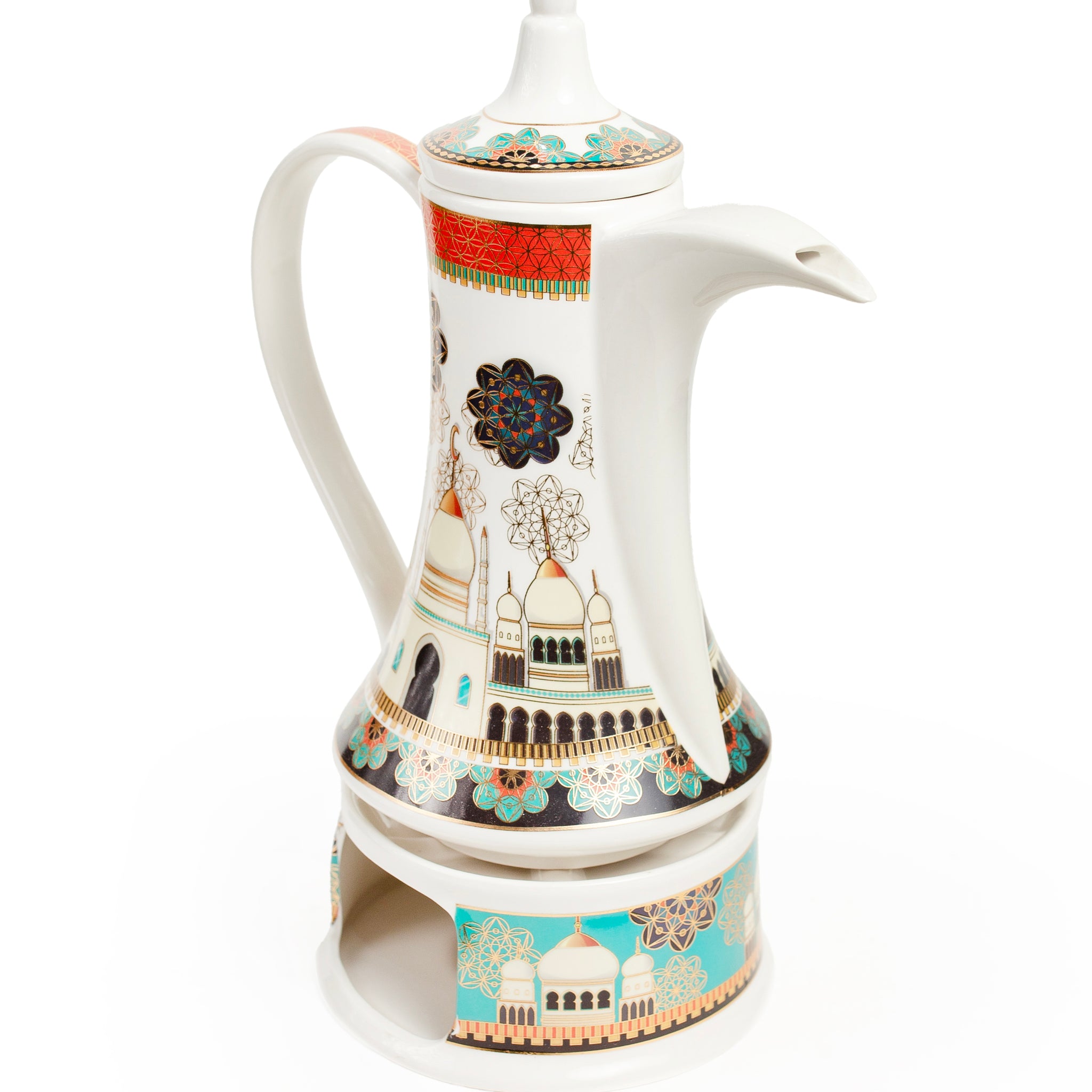 Ceramic Coffee Pot with Warmer – Mosaic Design
