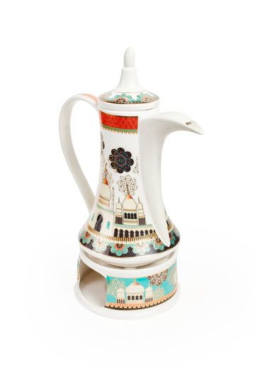 Ceramic Coffee Pot with Warmer – Mosaic Design