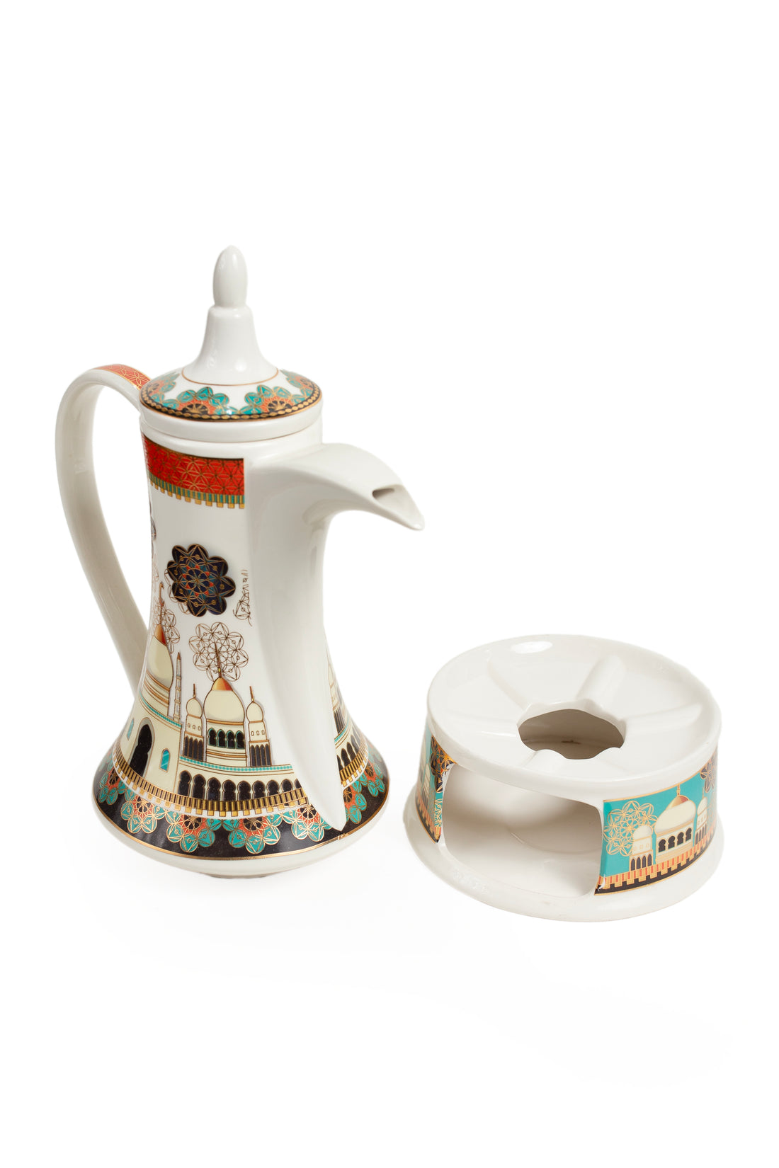 Ceramic Coffee Pot with Warmer – Mosaic Design