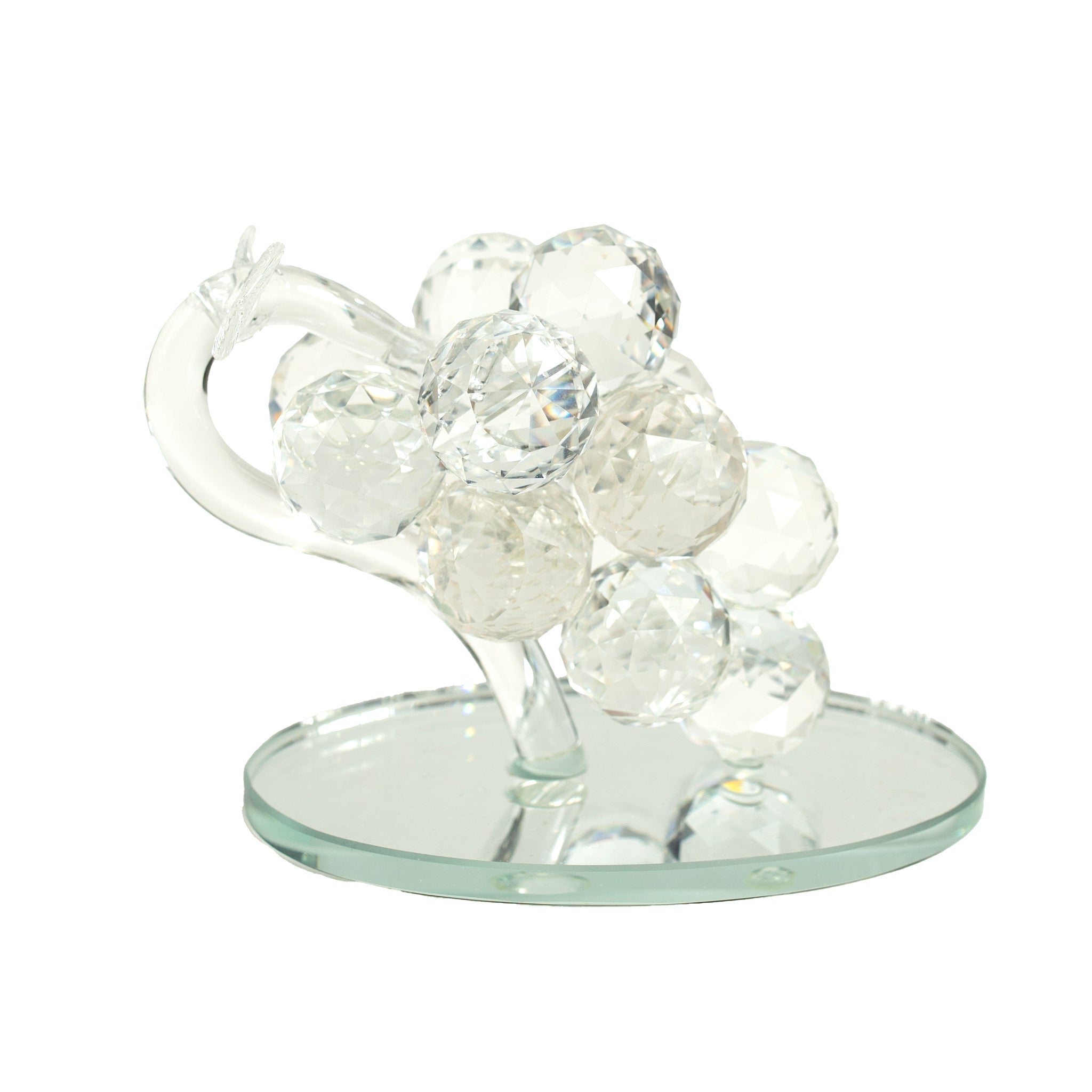 Crystal Grape Cluster Ornament on Glass Base