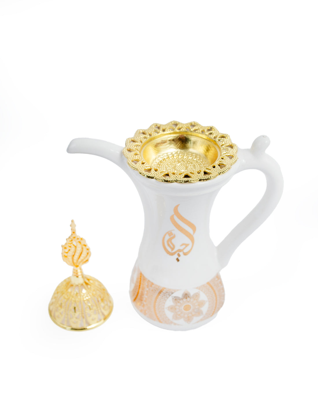White & Gold Dome Resin Burner Set – 3-Piece Decorative Incense Set