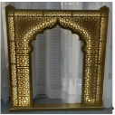 Gold Islamic Arch LED Decor – Arabic Geometric Light Frame