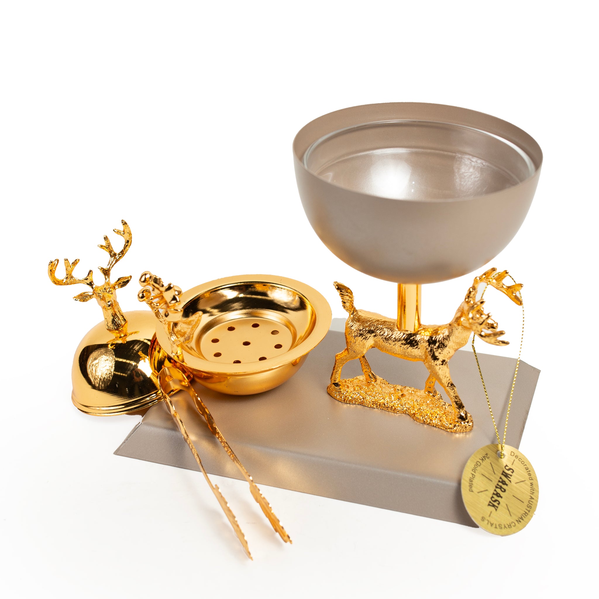 Golden Reindeer Decorative Incense & Serving Set