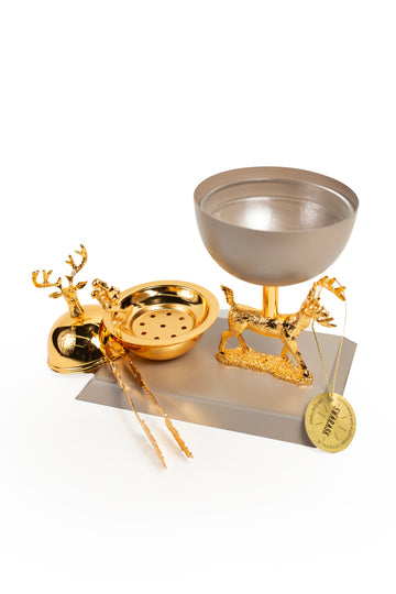 Golden Reindeer Decorative Incense & Serving Set